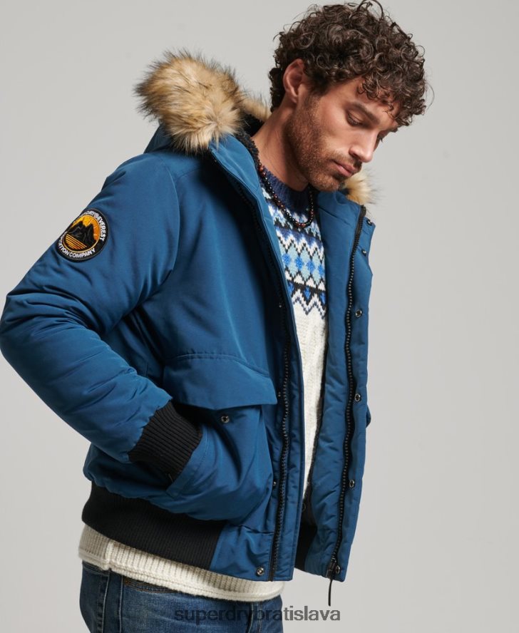 Superdry muži Everest bomber bunda 6B4ZTR1121 oblečenie svetlo modrá