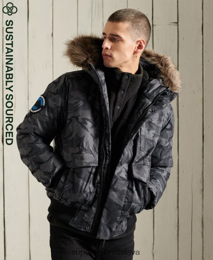 Superdry muži Everest bomber bunda 6B4ZTR4631 oblečenie sivá