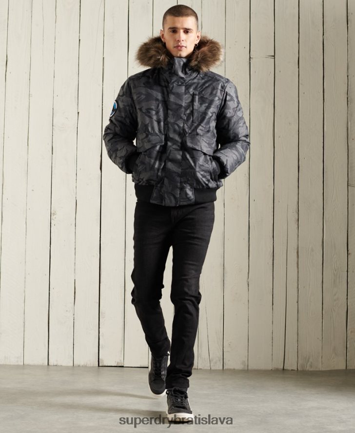 Superdry muži Everest bomber bunda 6B4ZTR4631 oblečenie sivá