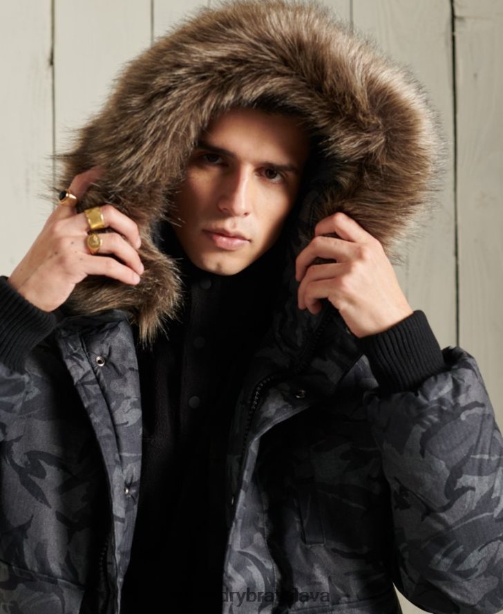 Superdry muži Everest bomber bunda 6B4ZTR4631 oblečenie sivá