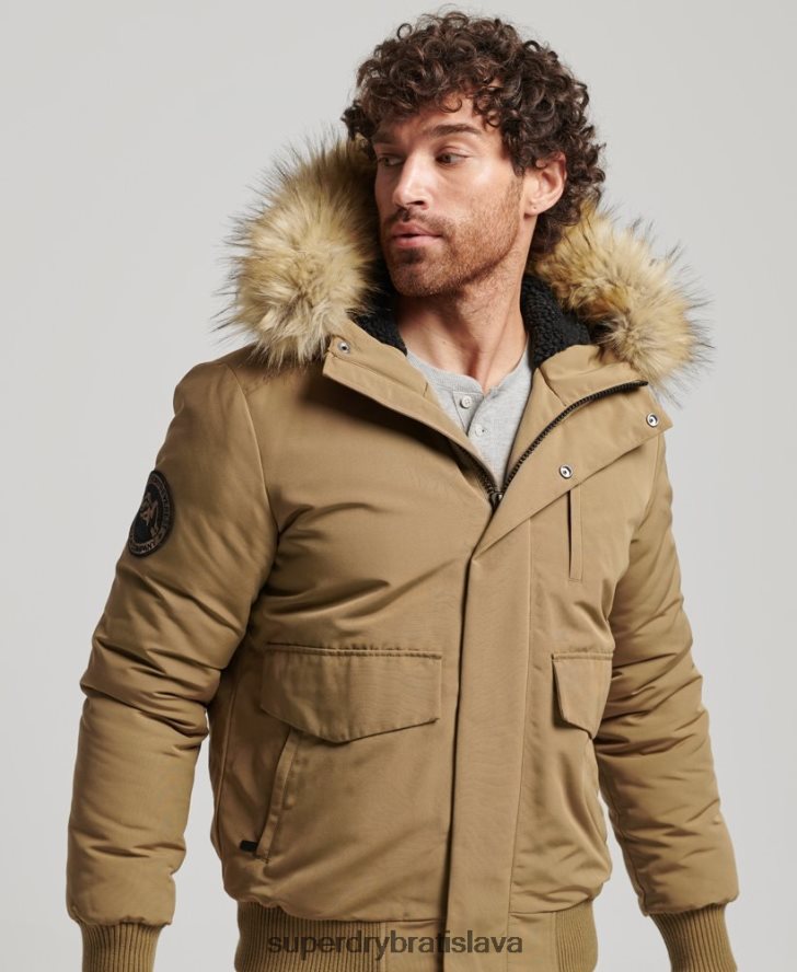 Superdry muži Everest bomber bunda 6B4ZTR994 oblečenie hnedá