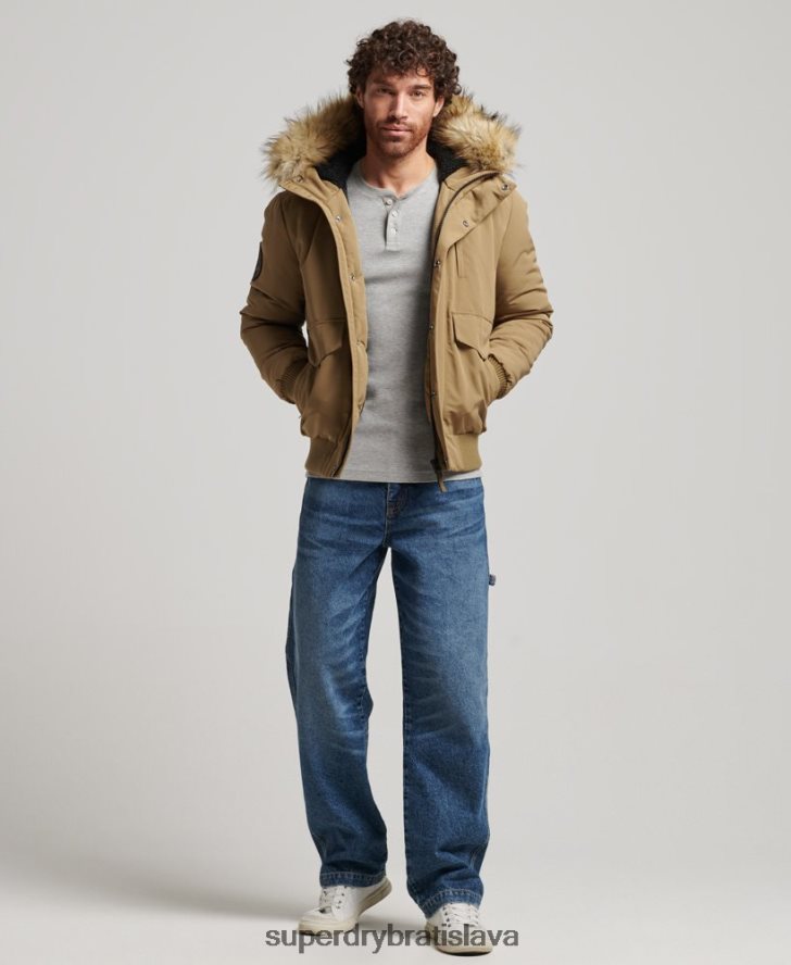 Superdry muži Everest bomber bunda 6B4ZTR994 oblečenie hnedá