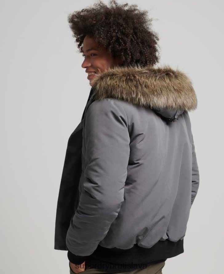 Superdry muži Everest bomber bunda 6B4ZTR995 oblečenie tmavošedý