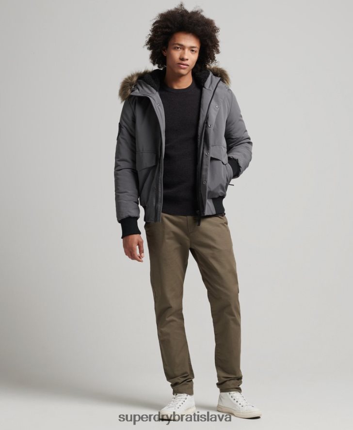 Superdry muži Everest bomber bunda 6B4ZTR995 oblečenie tmavošedý