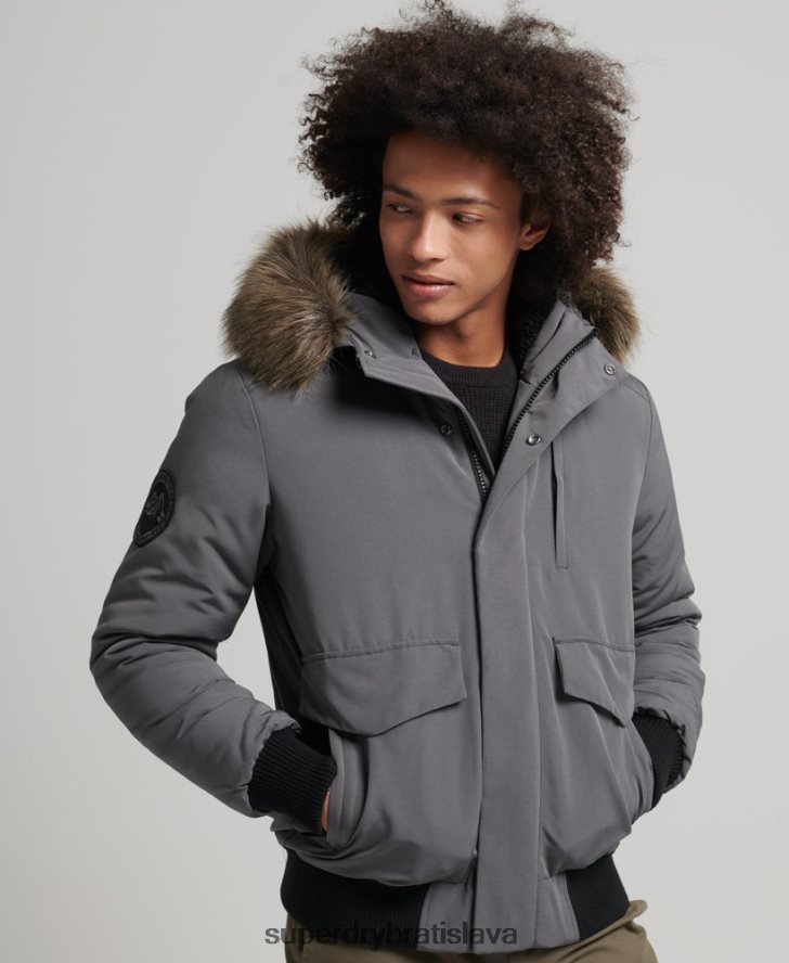 Superdry muži Everest bomber bunda 6B4ZTR995 oblečenie tmavošedý