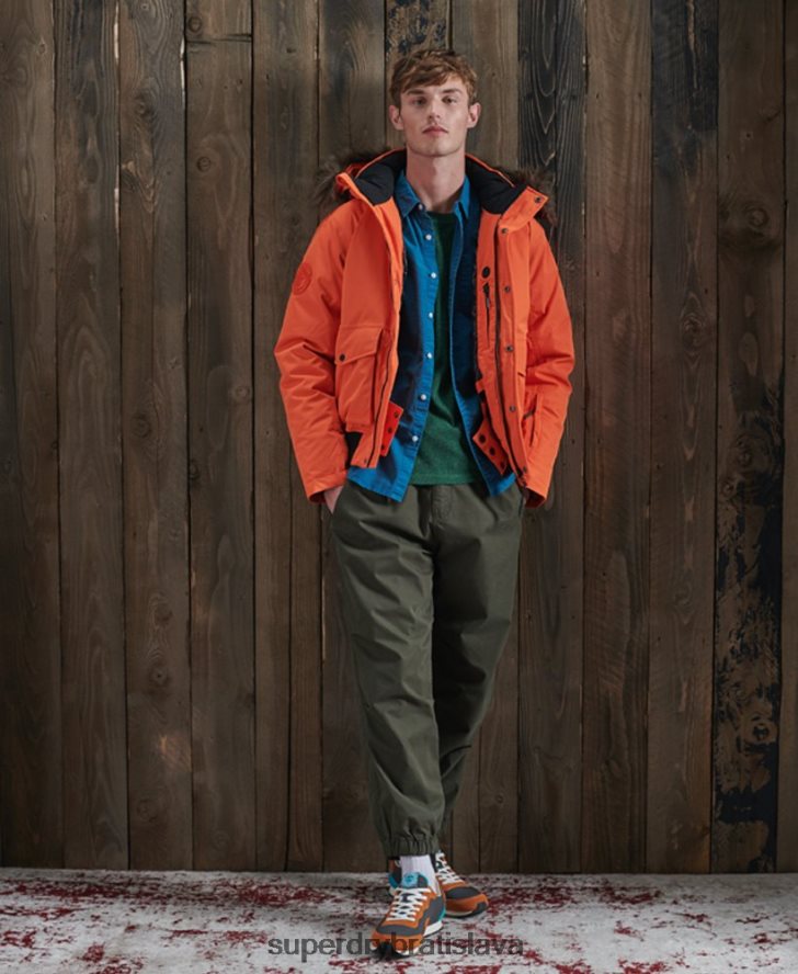 Superdry muži Everest páperová snehová bomba 6B4ZTR1194 oblečenie oranžová