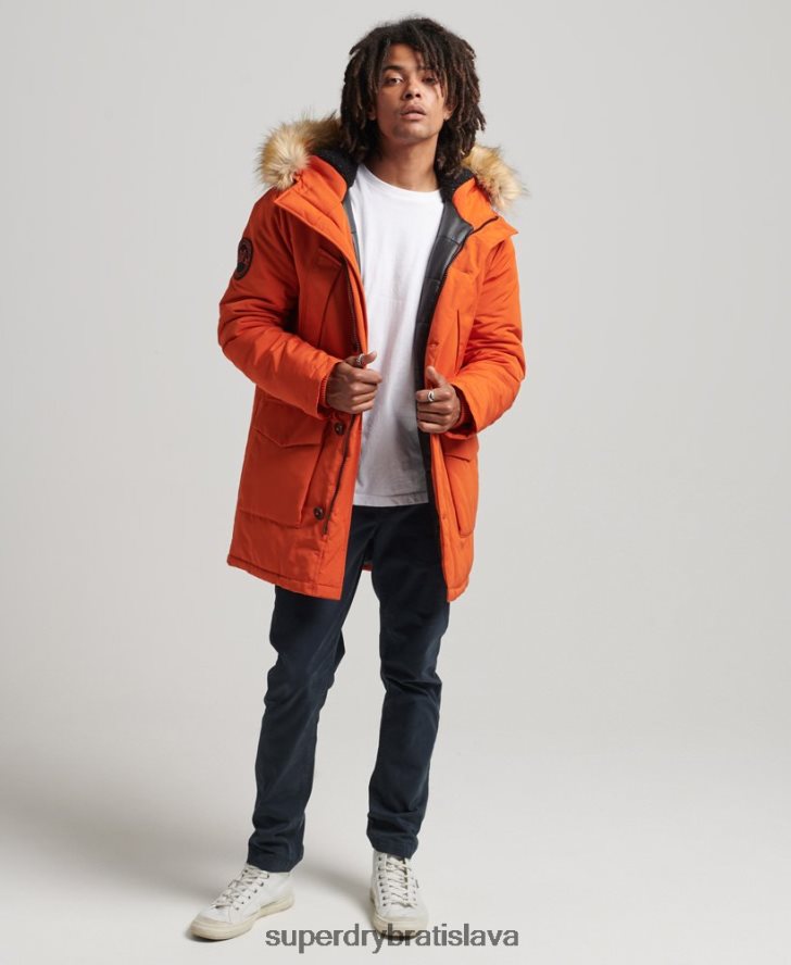 Superdry muži Everest parka z umelej kožušiny s kapucňou 6B4ZTR1004 oblečenie oranžová