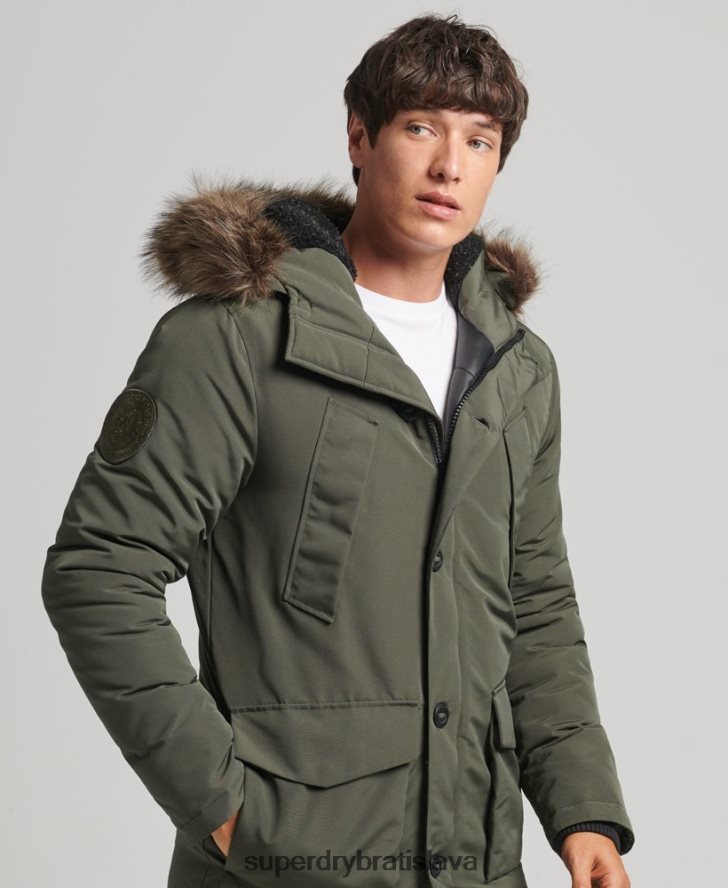 Superdry muži Everest parka z umelej kožušiny s kapucňou 6B4ZTR1006 oblečenie zelená