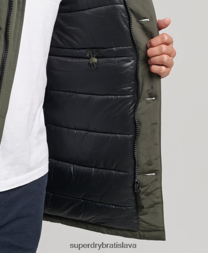 Superdry muži Everest parka z umelej kožušiny s kapucňou 6B4ZTR1006 oblečenie zelená