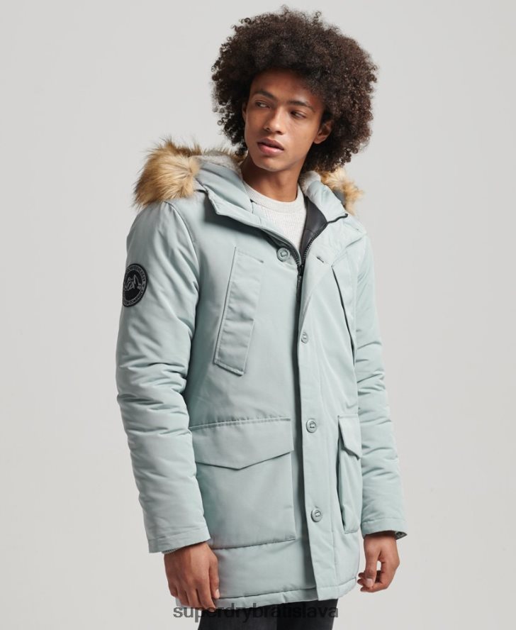 Superdry muži Everest parka z umelej kožušiny s kapucňou 6B4ZTR1007 oblečenie svetlo modrá