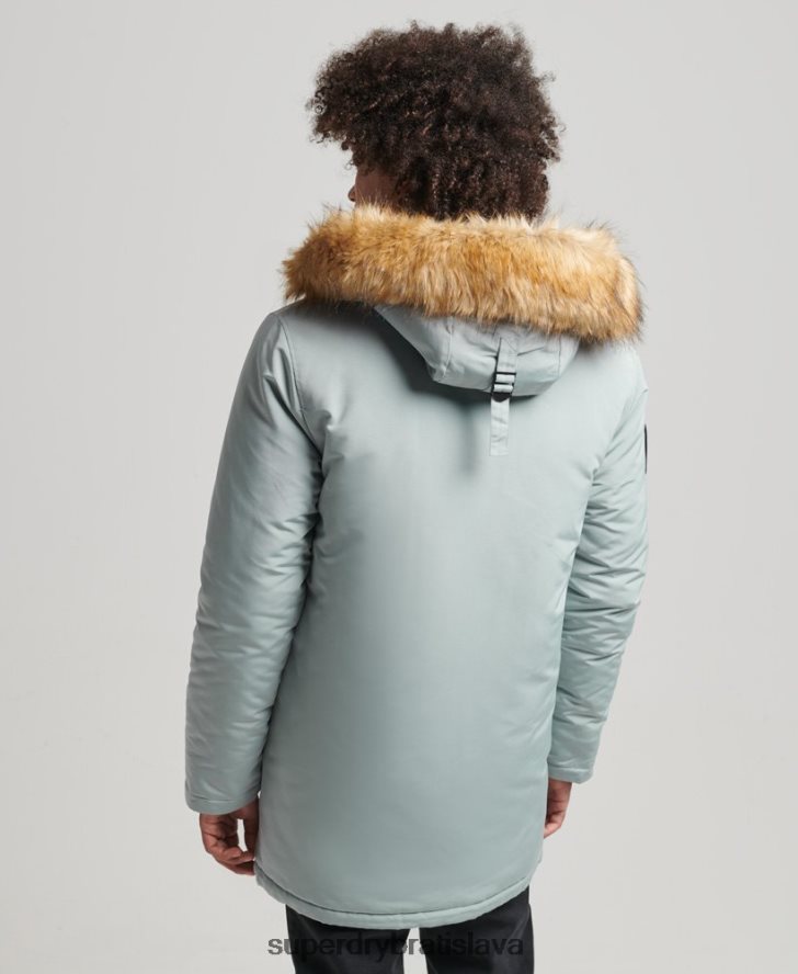 Superdry muži Everest parka z umelej kožušiny s kapucňou 6B4ZTR1007 oblečenie svetlo modrá