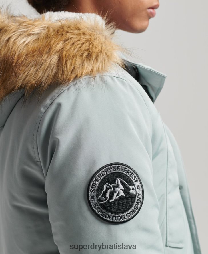 Superdry muži Everest parka z umelej kožušiny s kapucňou 6B4ZTR1007 oblečenie svetlo modrá