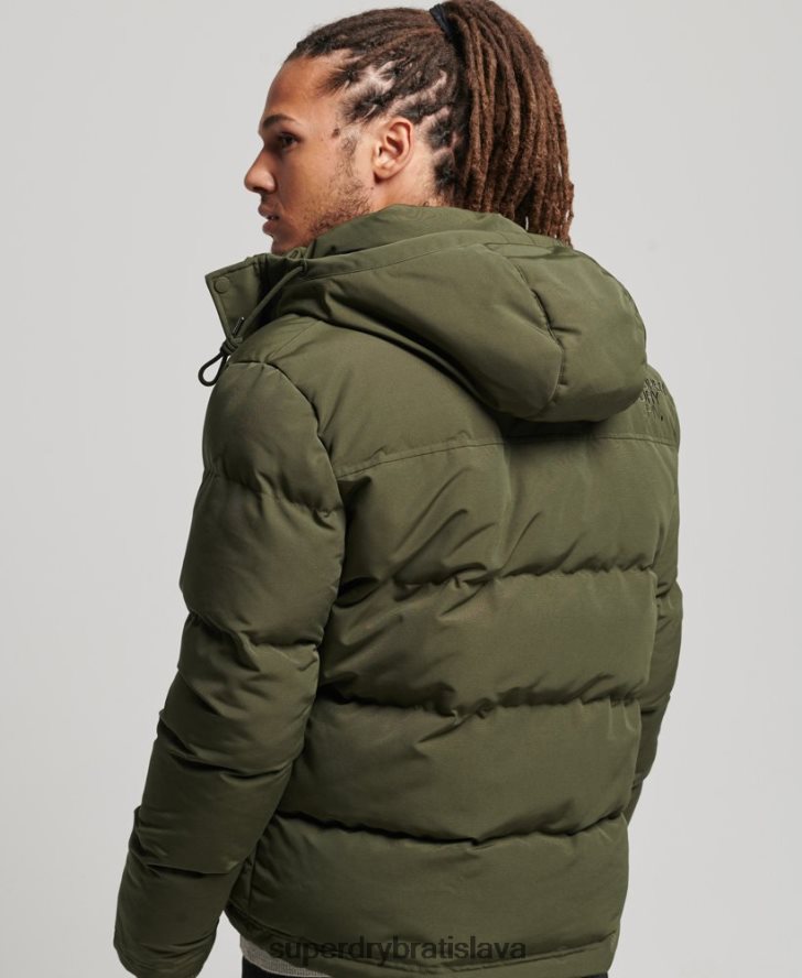 Superdry muži Everest puffer bunda s kapucňou 6B4ZTR1077 oblečenie zelená