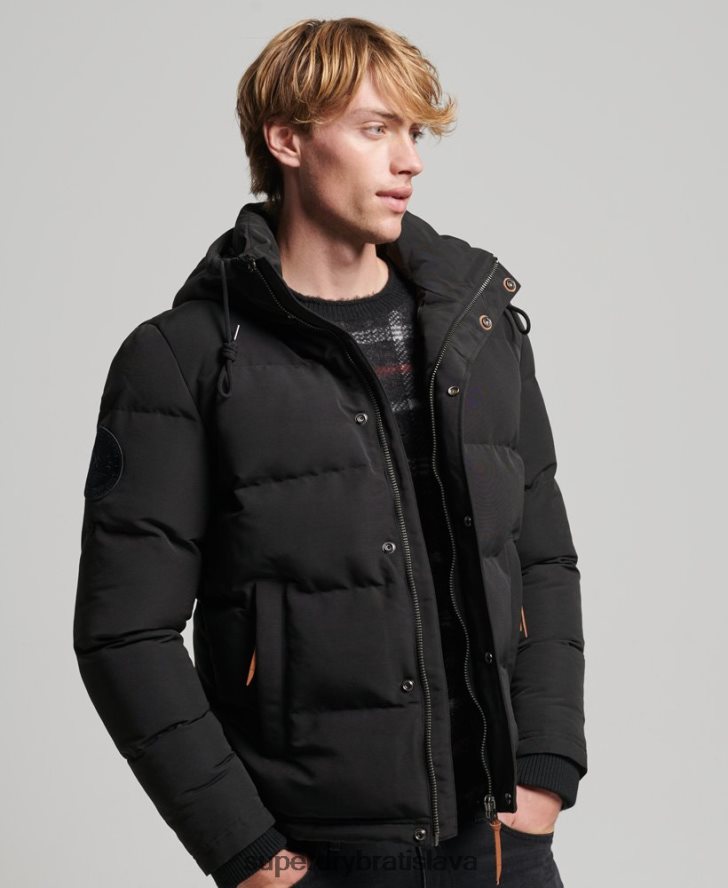 Superdry muži Everest puffer bunda s kapucňou 6B4ZTR1095 oblečenie tmavošedý