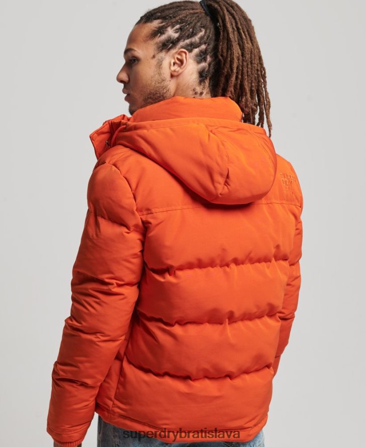 Superdry muži Everest puffer bunda s kapucňou 6B4ZTR1122 oblečenie oranžová