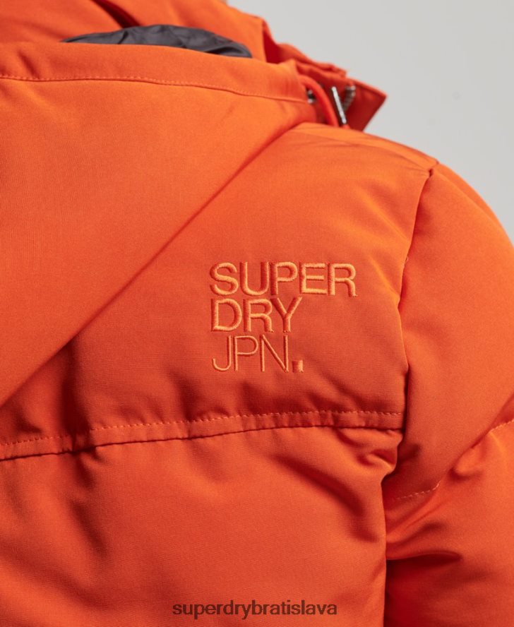 Superdry muži Everest puffer bunda s kapucňou 6B4ZTR1122 oblečenie oranžová