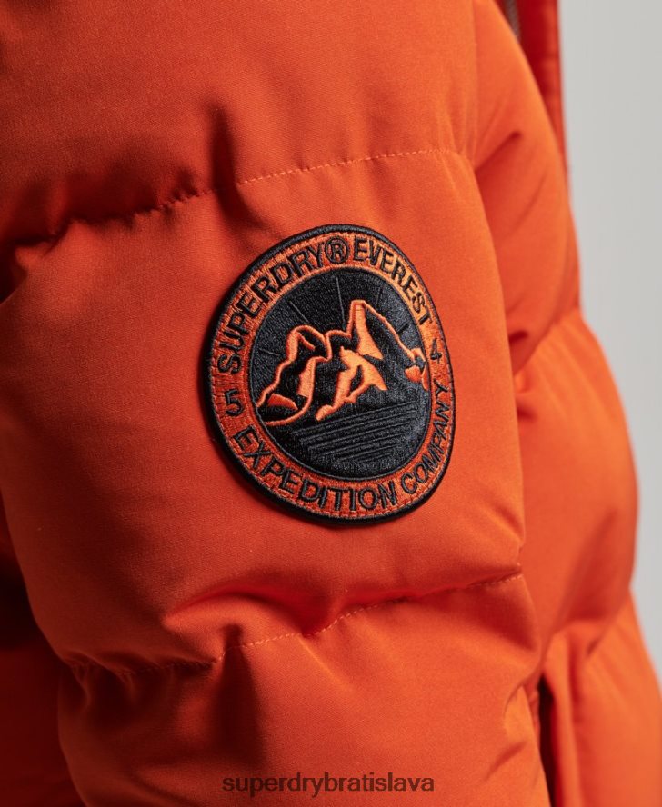 Superdry muži Everest puffer bunda s kapucňou 6B4ZTR1122 oblečenie oranžová