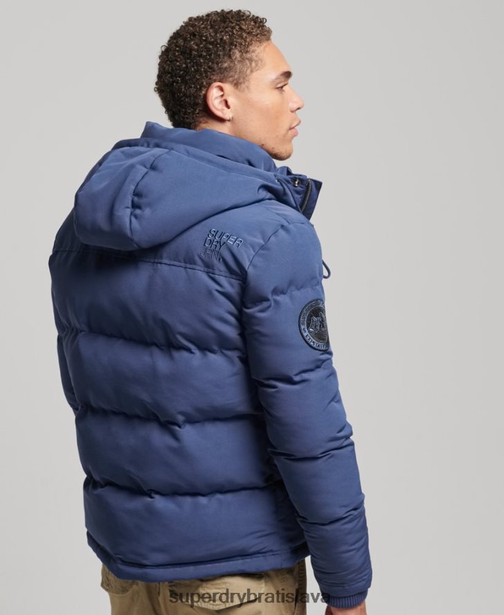 Superdry muži Everest puffer bunda s kapucňou 6B4ZTR1129 oblečenie námorníctvo