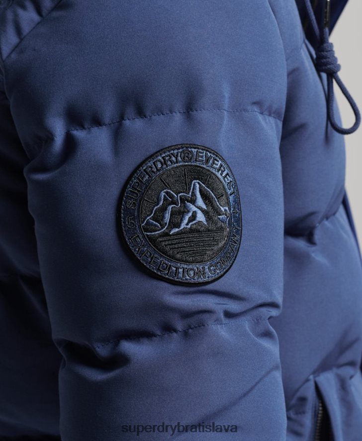 Superdry muži Everest puffer bunda s kapucňou 6B4ZTR1129 oblečenie námorníctvo