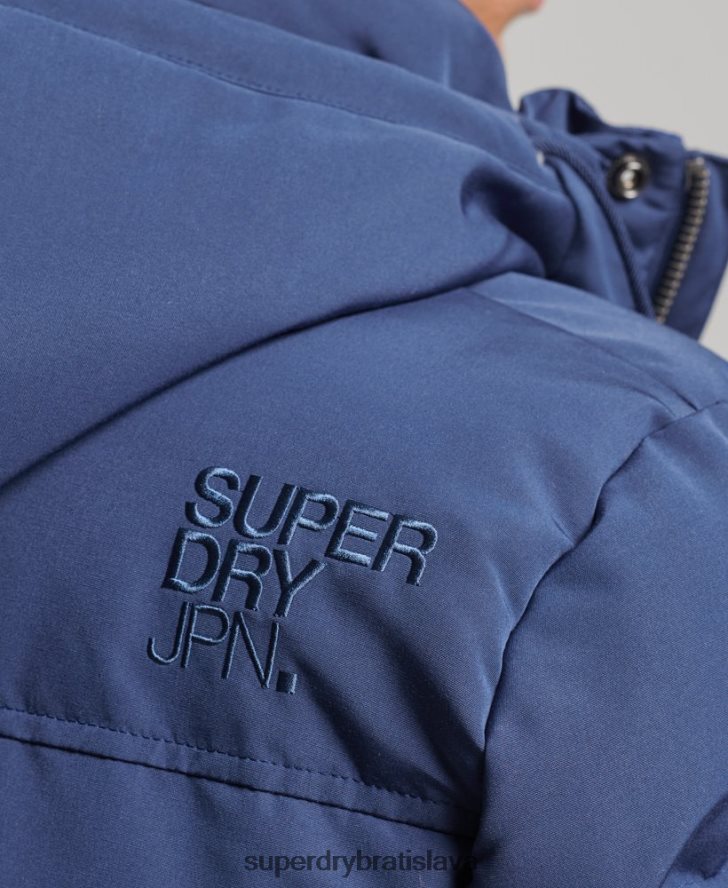 Superdry muži Everest puffer bunda s kapucňou 6B4ZTR1129 oblečenie námorníctvo