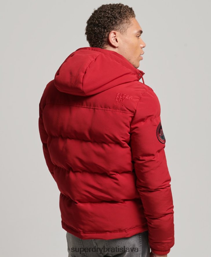 Superdry muži Everest puffer bunda s kapucňou 6B4ZTR1135 oblečenie červená