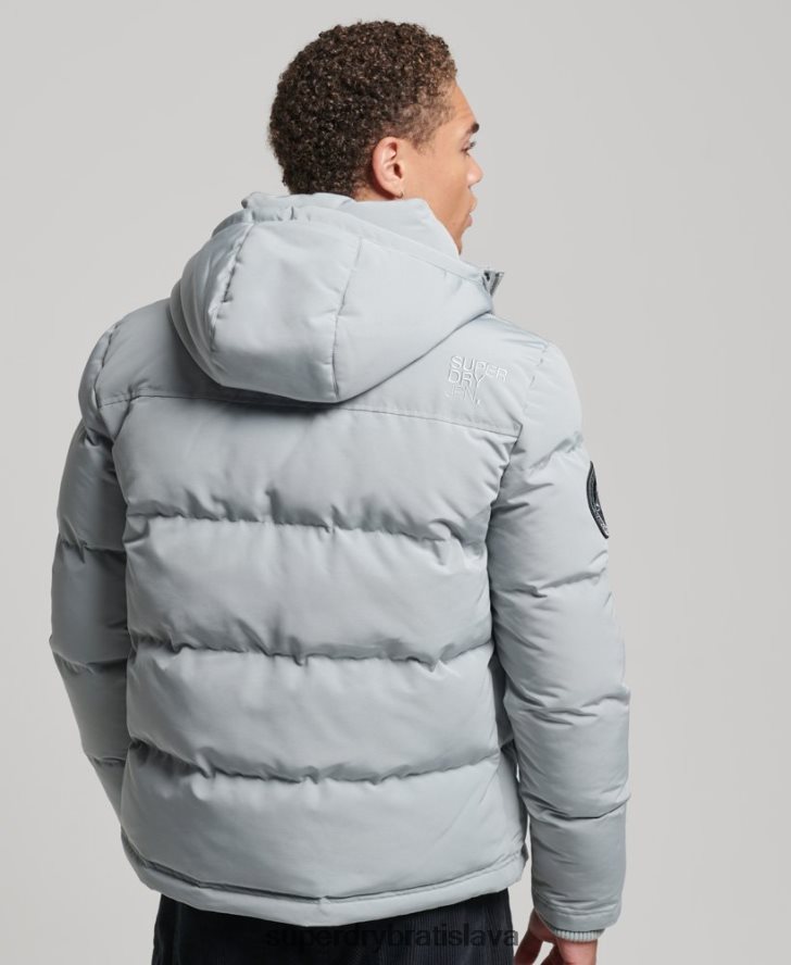Superdry muži Everest puffer bunda s kapucňou 6B4ZTR1158 oblečenie svetlo modrá