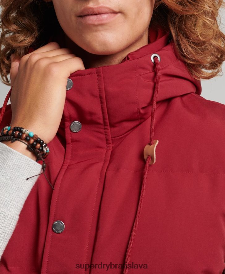 Superdry muži Everest puffer vesta s kapucňou 6B4ZTR984 oblečenie červená