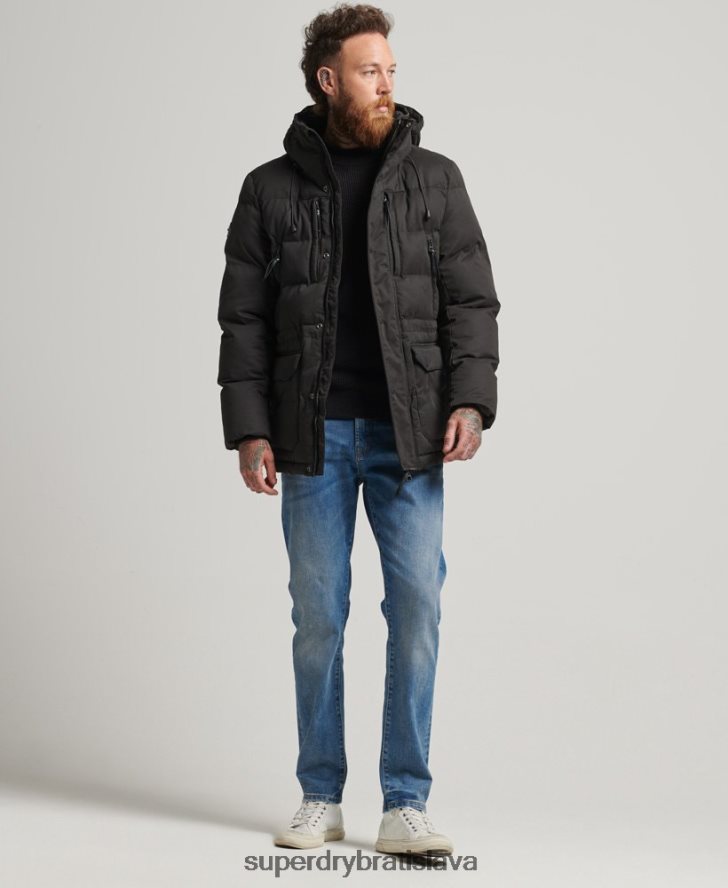 Superdry muži Expedičná bunda z mikrovlákna 6B4ZTR4557 oblečenie čierna