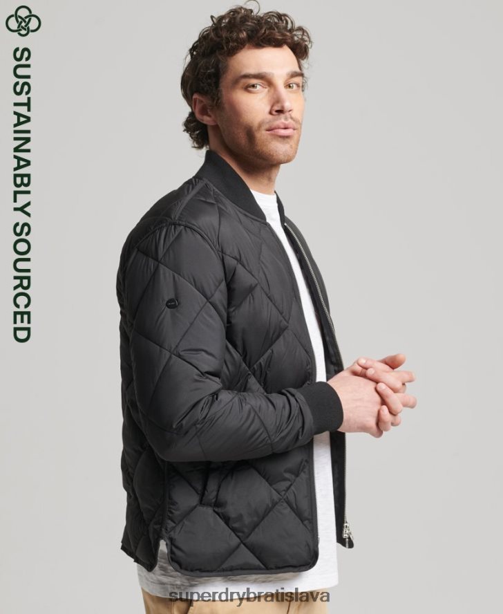 Superdry muži Studios ľahká prešívaná bunda 6B4ZTR4464 oblečenie čierna