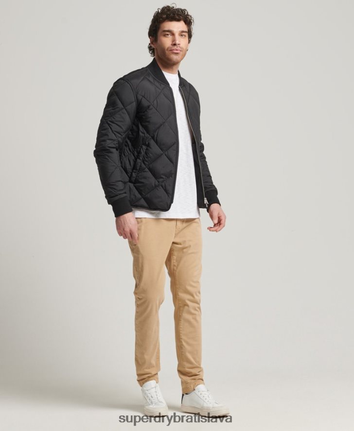 Superdry muži Studios ľahká prešívaná bunda 6B4ZTR4464 oblečenie čierna