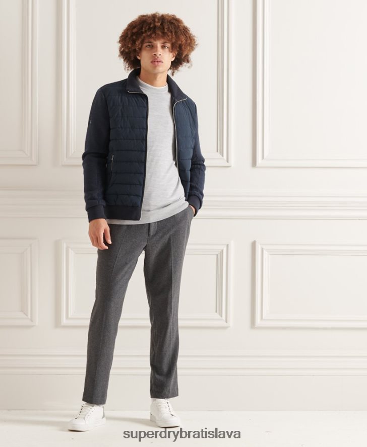 Superdry muži Studios polstrovaná pletená bunda 6B4ZTR1034 oblečenie námorníctvo