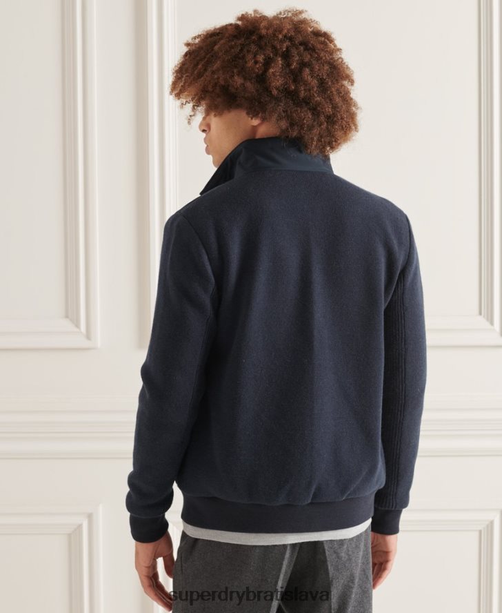 Superdry muži Studios polstrovaná pletená bunda 6B4ZTR1034 oblečenie námorníctvo