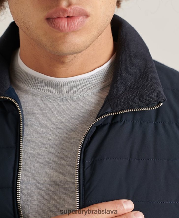 Superdry muži Studios polstrovaná pletená bunda 6B4ZTR1034 oblečenie námorníctvo