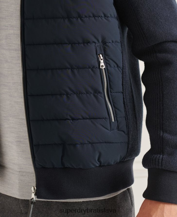 Superdry muži Studios polstrovaná pletená bunda 6B4ZTR1034 oblečenie námorníctvo