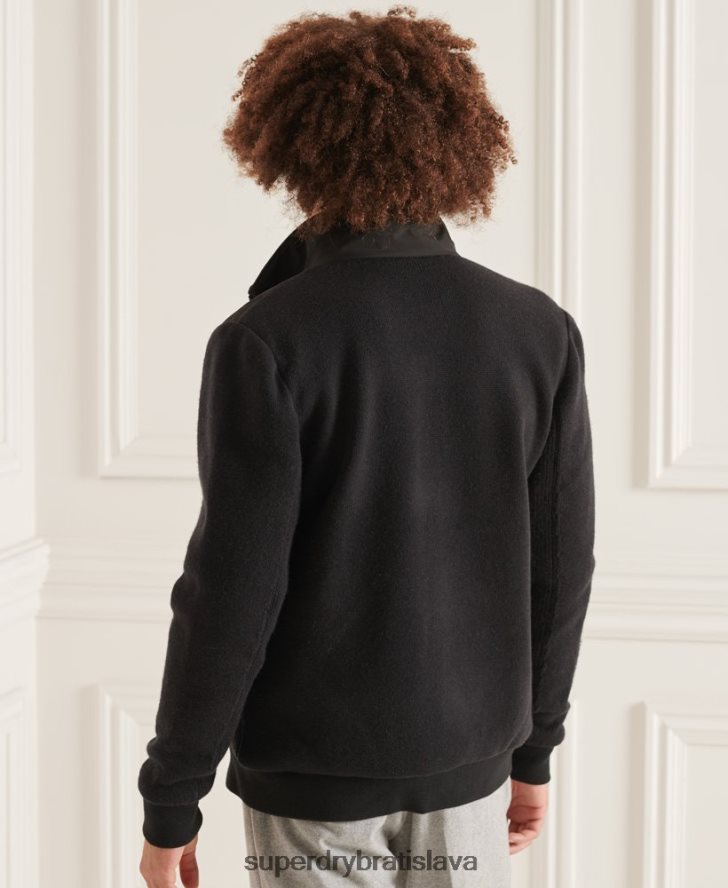 Superdry muži Studios polstrovaná pletená bunda 6B4ZTR1125 oblečenie čierna