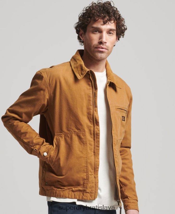 Superdry muži Vintage ranch harrington bunda 6B4ZTR918 oblečenie hnedá