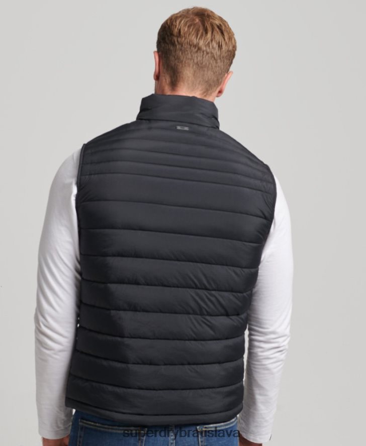 Superdry muži ľahká polstrovaná vesta 6B4ZTR4435 oblečenie čierna