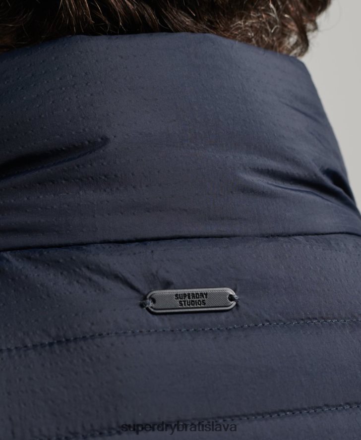 Superdry muži ľahká polstrovaná vesta 6B4ZTR4590 oblečenie námorníctvo