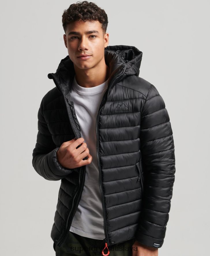 Superdry muži ľahká vystužená bunda 6B4ZTR1138 oblečenie čierna