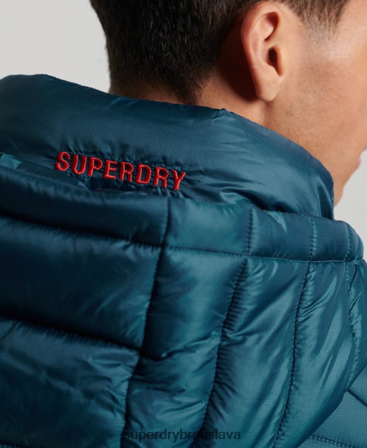Superdry muži ľahká vystužená bunda 6B4ZTR911 oblečenie Modrá