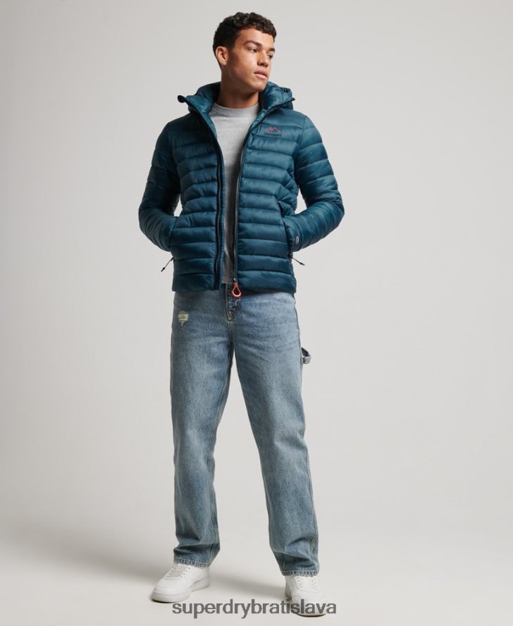 Superdry muži ľahká vystužená bunda 6B4ZTR911 oblečenie Modrá