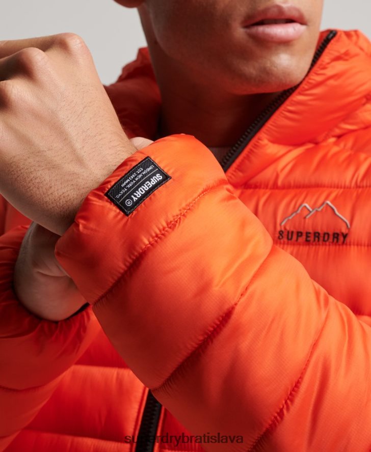 Superdry muži ľahká vystužená bunda 6B4ZTR923 oblečenie oranžová