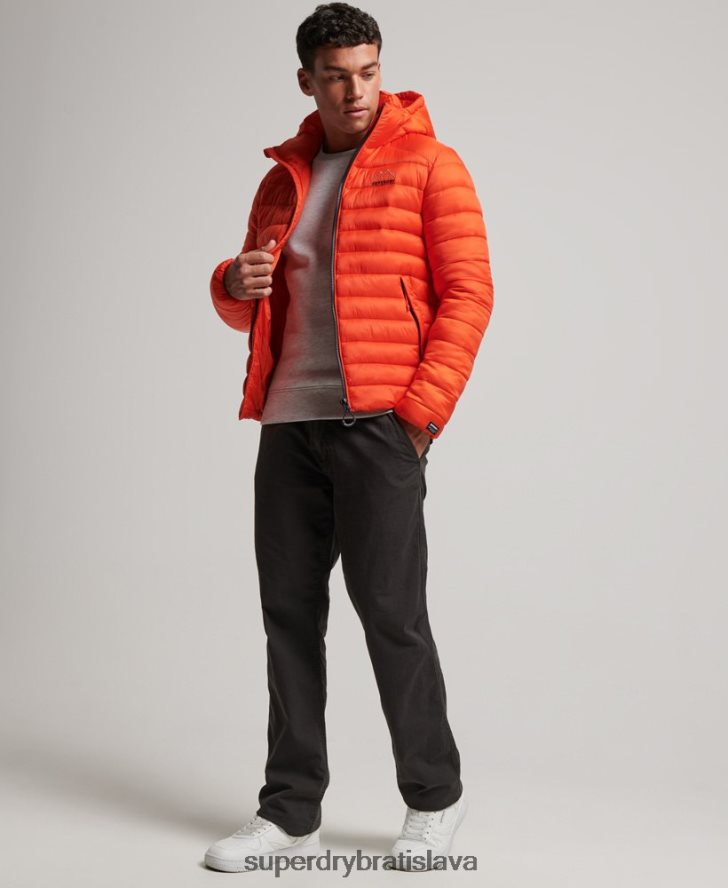 Superdry muži ľahká vystužená bunda 6B4ZTR923 oblečenie oranžová