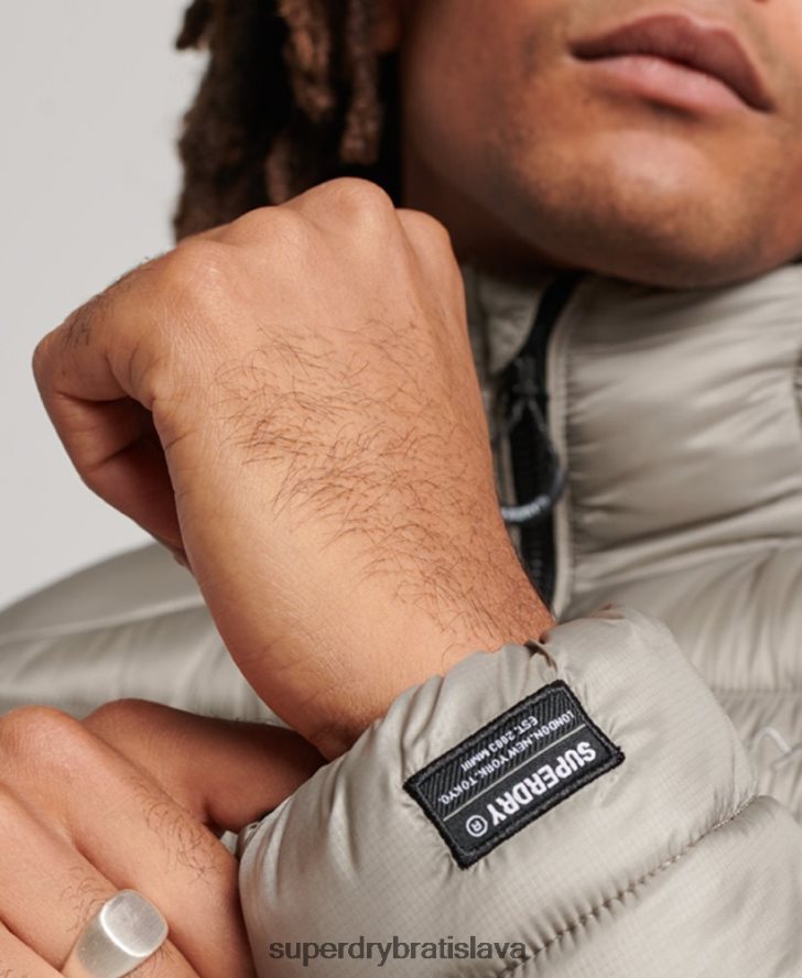 Superdry muži ľahká vystužená bunda 6B4ZTR949 oblečenie tmavošedý