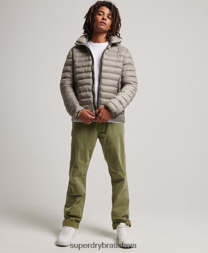 Superdry muži ľahká vystužená bunda 6B4ZTR949 oblečenie tmavošedý