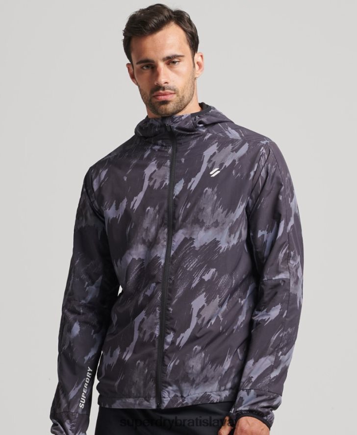 Superdry muži bežecká bunda 6B4ZTR5366 oblečenie tmavošedý