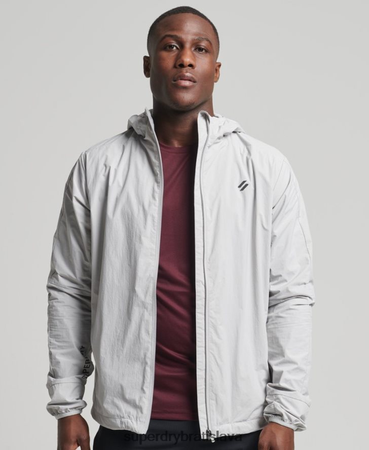 Superdry muži bežecká bunda 6B4ZTR5389 oblečenie svetlo šedá