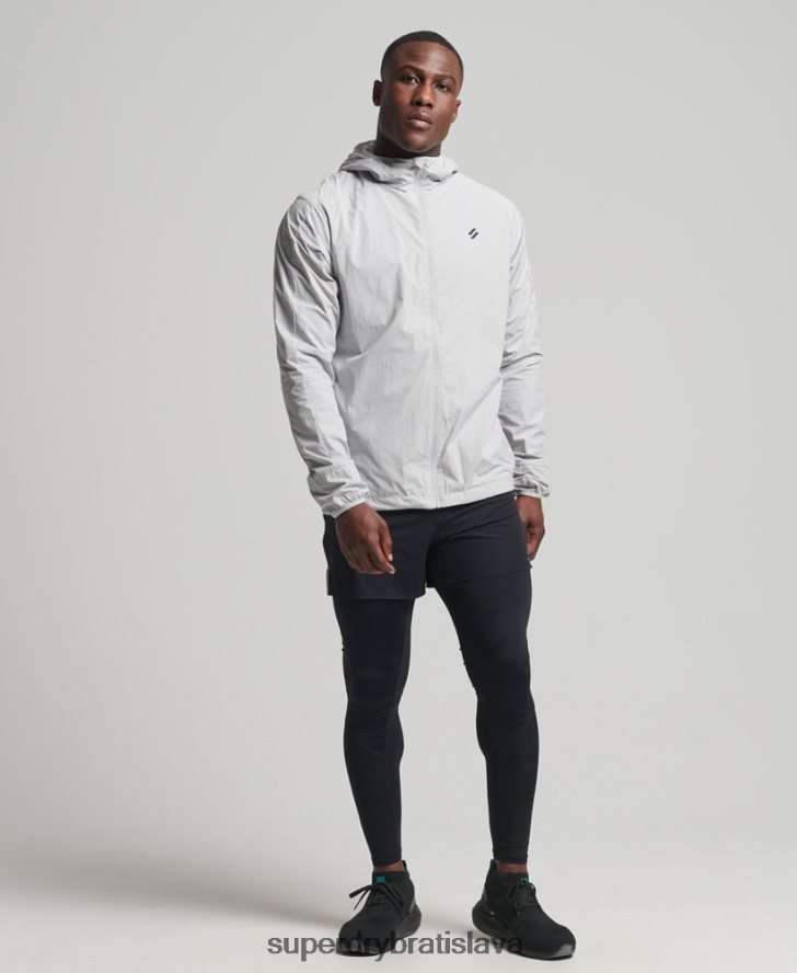 Superdry muži bežecká bunda 6B4ZTR5389 oblečenie svetlo šedá