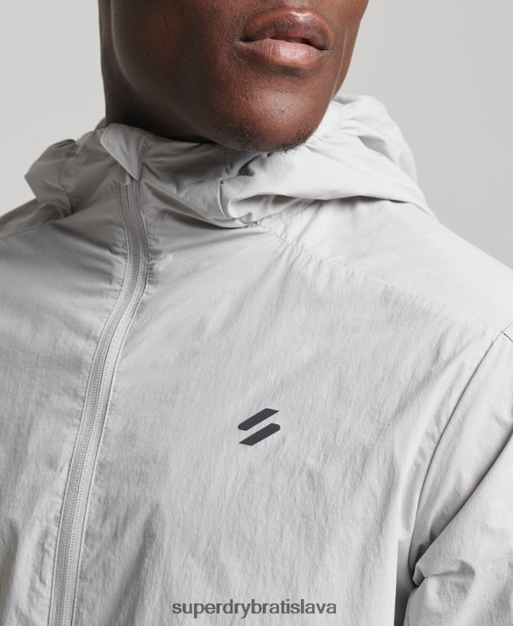 Superdry muži bežecká bunda 6B4ZTR5389 oblečenie svetlo šedá