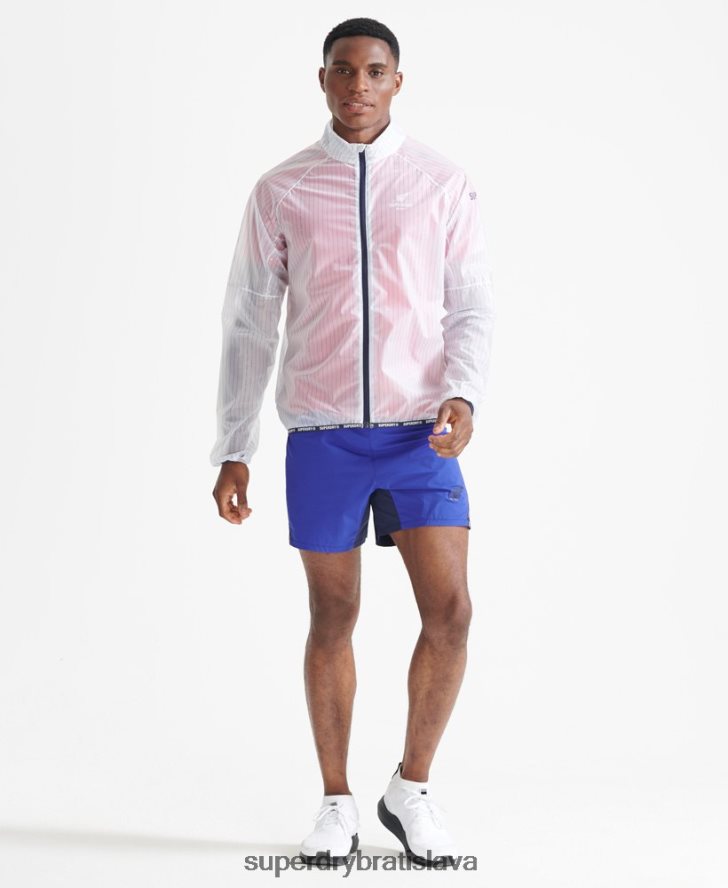 Superdry muži bežecká membránová bunda 6B4ZTR4661 oblečenie biely